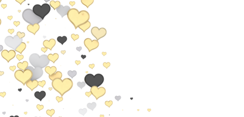 Falling red and pink hearts isolated on transparent background. Valentine’s day design