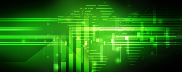 2d rendering Stock market online business concept. business Graph 