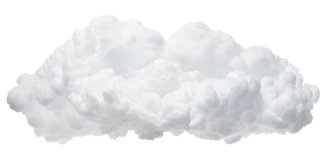 Crystal long white cloud isolated on transparent background PNG