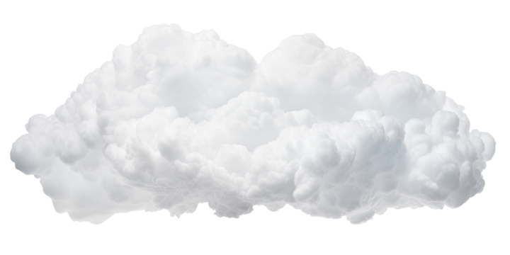 Crystal long white cloud isolated on transparent background PNG
