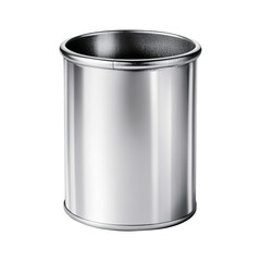 Open steel trash can on transparent background Generative AI