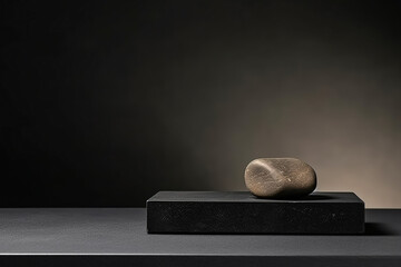 Stone podium in nature for product display