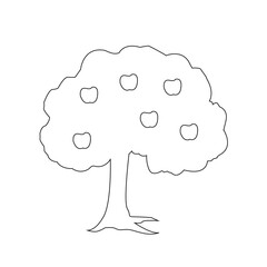 Apple Tree Line Drawing vector