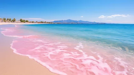 Crédence de cuisine en verre imprimé  Plage d'Elafonissi, Crète, Grèce Beach with pink sand, clear sunny weather