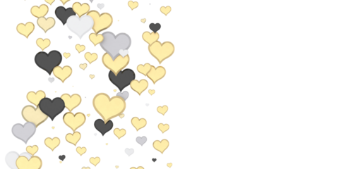 Falling red and pink hearts isolated on transparent background. Valentine’s day design