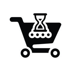 Shopping on time, buy, pending icon- , Perfect use for print media, web, stock images, commercial use or any kind of design project.