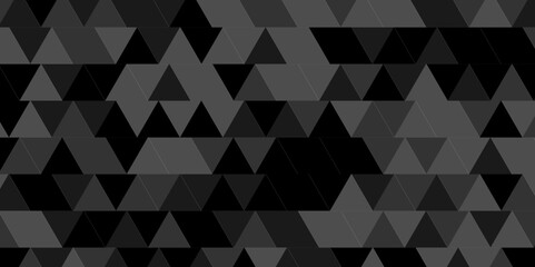 Black and gray square triangle tiles pattern mosaic background. Modern seamless geometric dark black pattern background with lines Geometric print composed of triangles wallpaper background. - obrazy, fototapety, plakaty