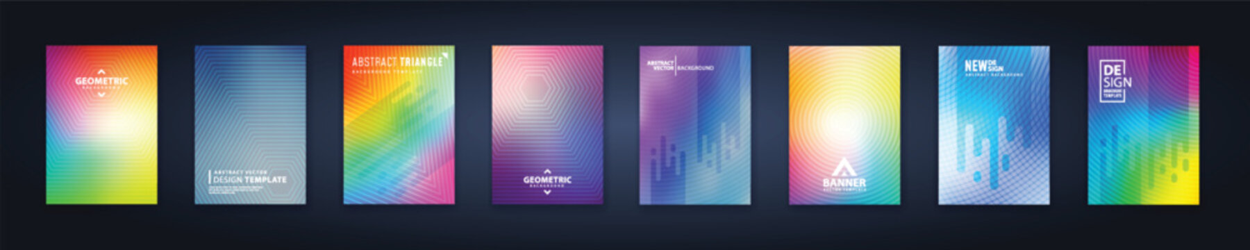 Blur modern background A4 booklet colorful cover bundle set