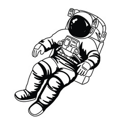 Hand drawn doodle astronaut. Outline astronaut isolated on white background. Hand drawn vector art. © clelia-clelia