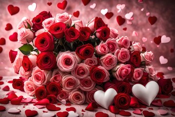 Fototapeta na wymiar valentine background with roses