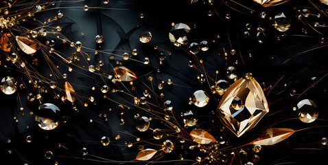 crystal gold and black clear glass background