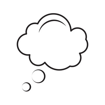Dream cloud isolated icon. Single Cloud vector.  Thought bubble icon. Speech bubbles Icon flat design. Line Cloud art.  Vector illustration