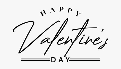 Happy Valentine's day text lettering typography poster background Vector illustration.