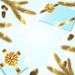 Obraz premium Happy New Year and Christmas greeting card