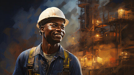 Portrait of a mining engineer inside the mine. Portrait of a miner