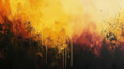 An Abstract Oil Painting of an Inferno With Copy Space