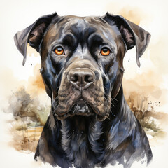 watercolor Cane Corso clipart, Generative Ai