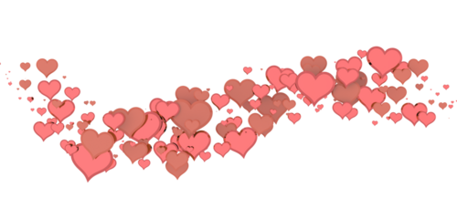 Falling love heart confetti 3d illustration