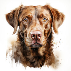 watercolor Chesapeake Bay Retriever clipart, Generative Ai