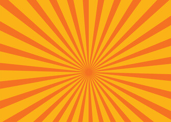 Obraz premium Pop art sunlight abstract horizontal background. Vector cosmic illustration. Yellow Beam, ray, starburst style for decoration, project, video, cover, brochure, business, advertising