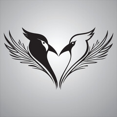 love bird vector, wing, dove, illustration animal logo design