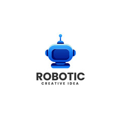 Vector Logo Illustration Robotic Gradient Colorful Style