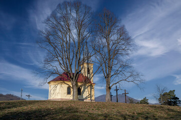 Neo-Gothic Chapel of the Sacred Heart of Jesus. Calvary in Zarnovica. Slovakia.