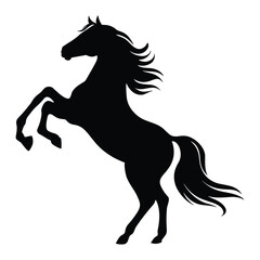 Big horse silhouette hind legs vector illustration design