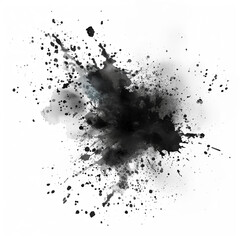 black splat on white paper, ink blob, video element, paintbrush