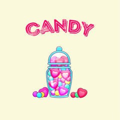 A jar of sweets for Valentine's Day