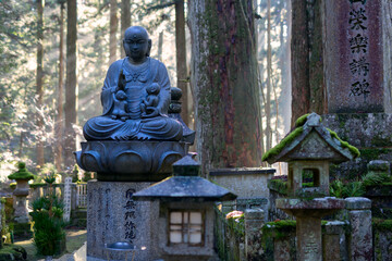 Koyasan: 06 December 2023 - View from Okunoin Cemetery in Koyasan, Japan. Koyasan located in the...