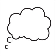 Bubble with cloud. Dream cloud isolated icon. Single Cloud vector.  Thought bubble icon. Line Cloud art. Speech bubbles Icon flat design. Vector illustration