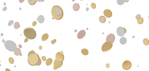 Enchanting Euphoria: Breathtaking 3D Illustration of Enchanting gold Confetti