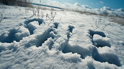 The word Sale made from snow. Winter season of sales and discounts. Snow offers