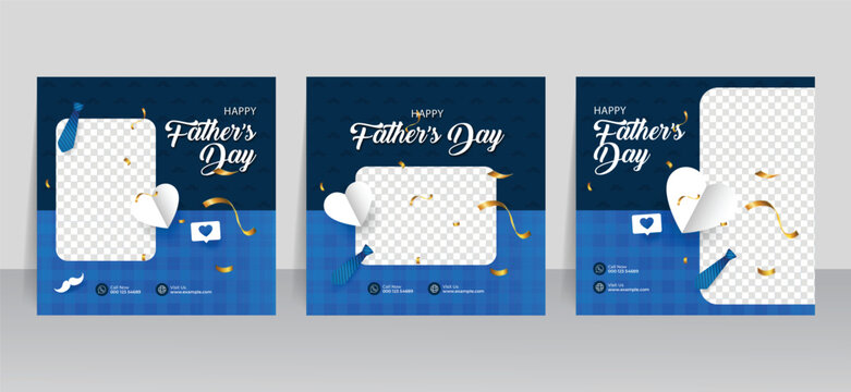 Father's day social media instagram post template