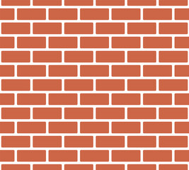 Brick wall. Seamless pattern of red brick wall. Symbol of construction or repair.