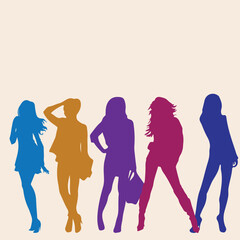 Silhouette of modern model actor Flat vector stock illustration. Young people concept for Modern illustration