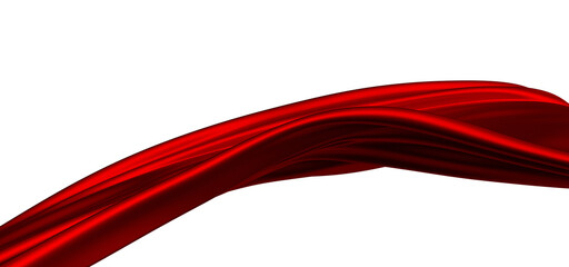 3d render of abstract red cloth falling.