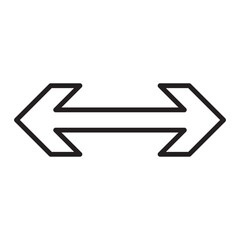 horizontal icon outline vector, Double arrow icon. Dual sign. Navigator button. Cursor symbol. Simple flat design. Vector illustration.