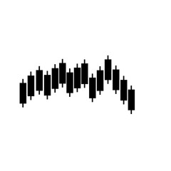 Candle Stick Trading Chart Silhouette