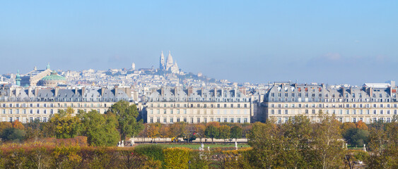 above of Paris Mont Matre district, France