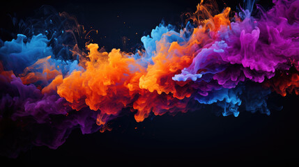 Fototapeta na wymiar Explosive color burst, abstract representation of Holi festival excitement