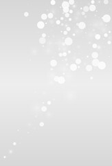 Silver Snowfall Vector Grey Background. Falling