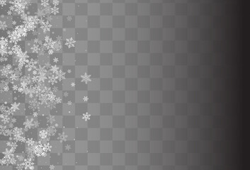 Gray Snowfall Vector Transparent Background.