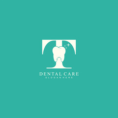 Dental logo design vector dental care clinic logo template