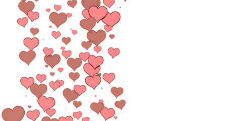  Falling love heart confetti 3d illustration