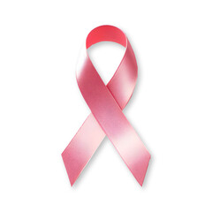 Realistic Pink ribbon breast cancer awareness symbol on Transparent Png Background