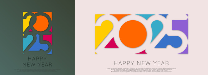Happy new year  - best wishes 2025 - vector for poster,  banner, greeting and new year 2025 celebration. - obrazy, fototapety, plakaty