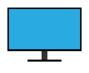 lcd monitor isolated on white