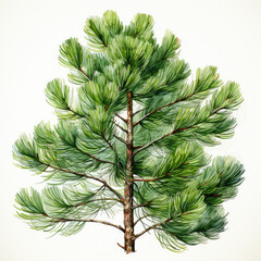 watercolor Pine clipart, Generative Ai